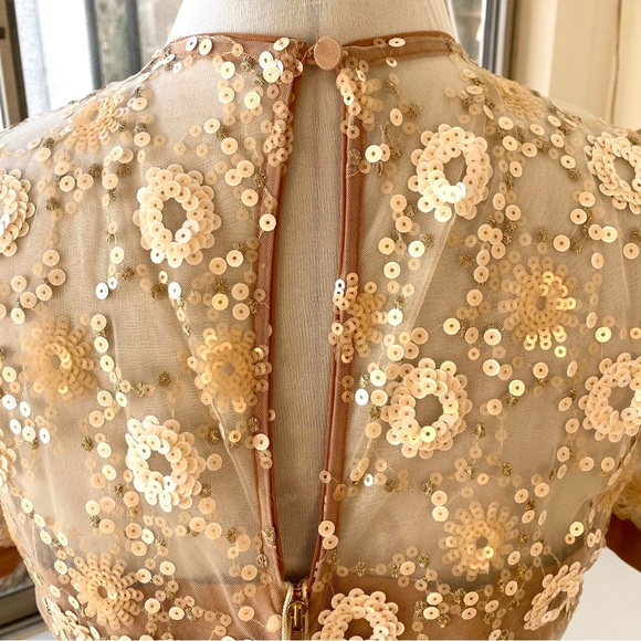 Self-Portrait “Flower Sequin Pleated Maxi Dress, Sz US 6 / UK 10, NWT - Perfect - Picture 10 of 16